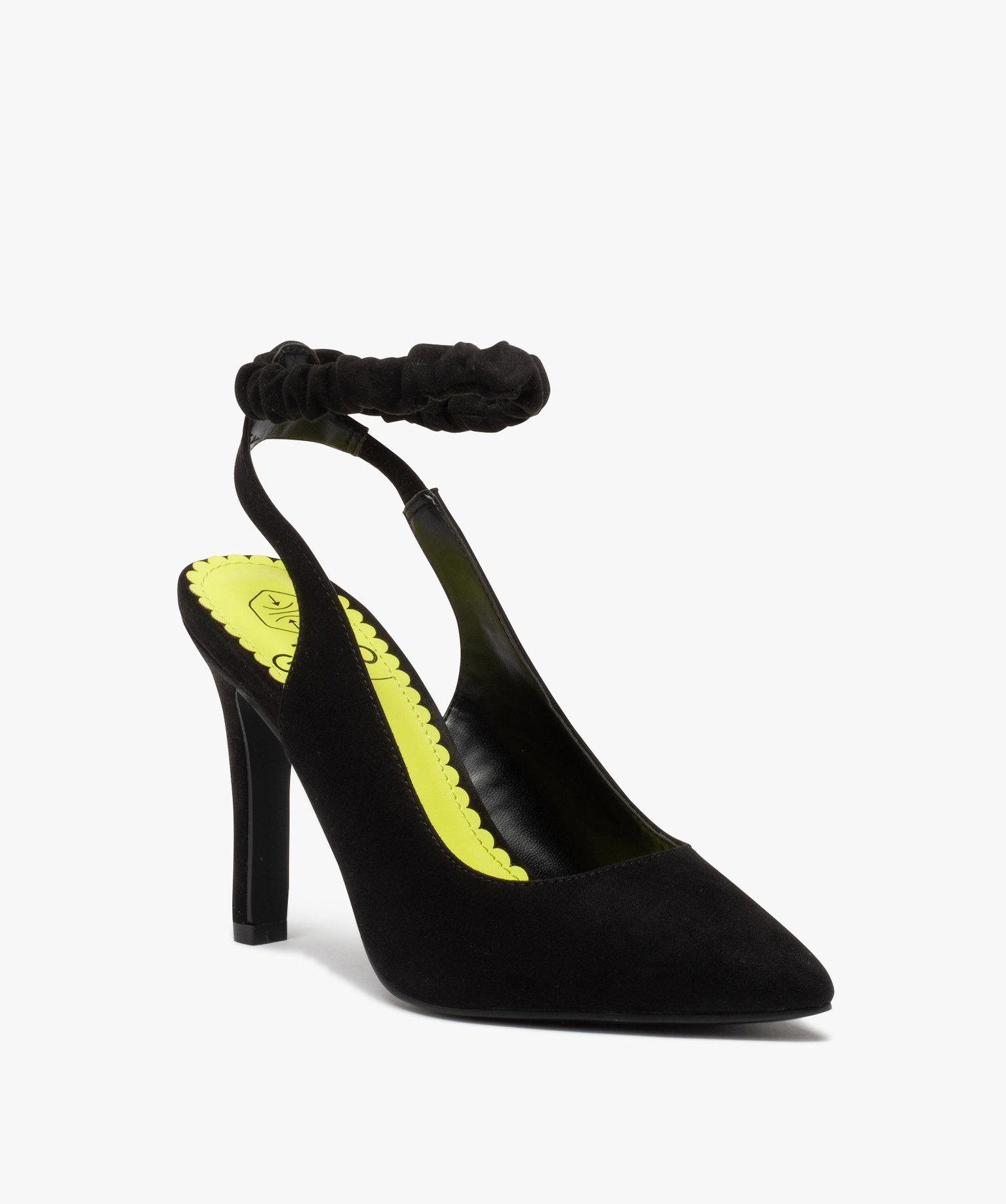 Escarpin femme ouvert à talon fin noir | GEMO