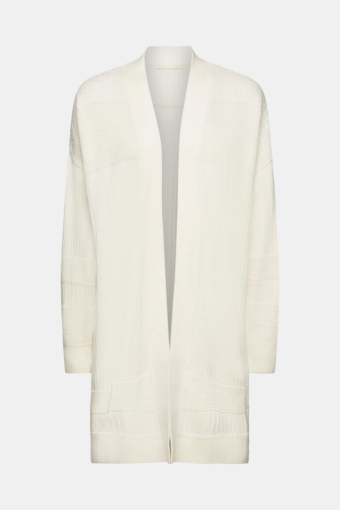 Offener Cardigan aus Rippstrickmix