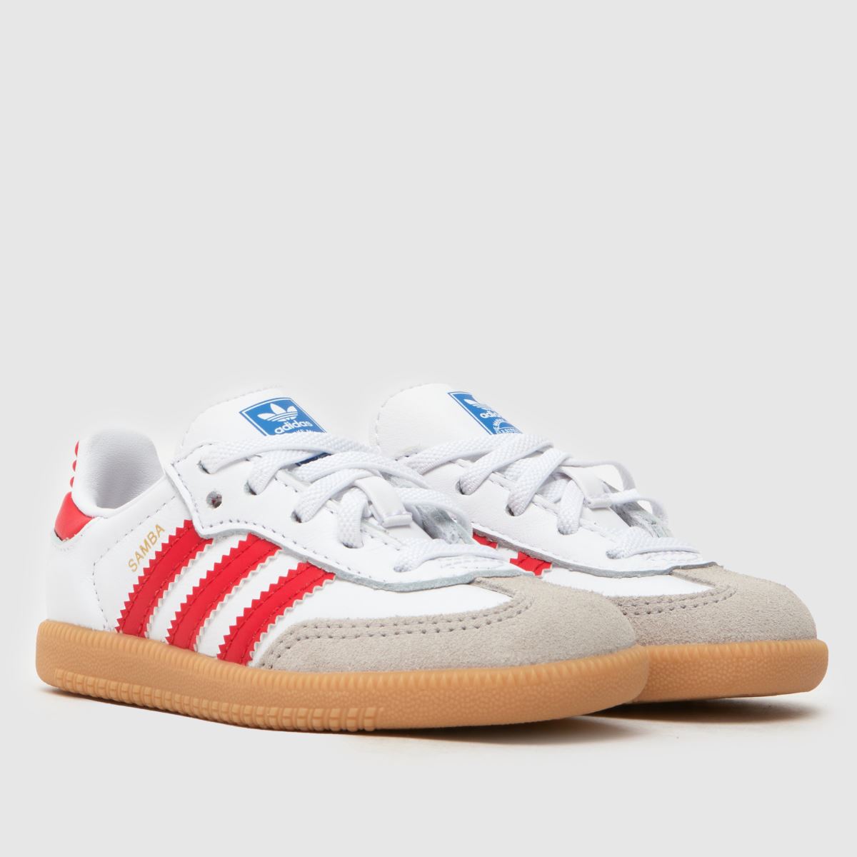 adidas vita & röda samba och småbarnsskor