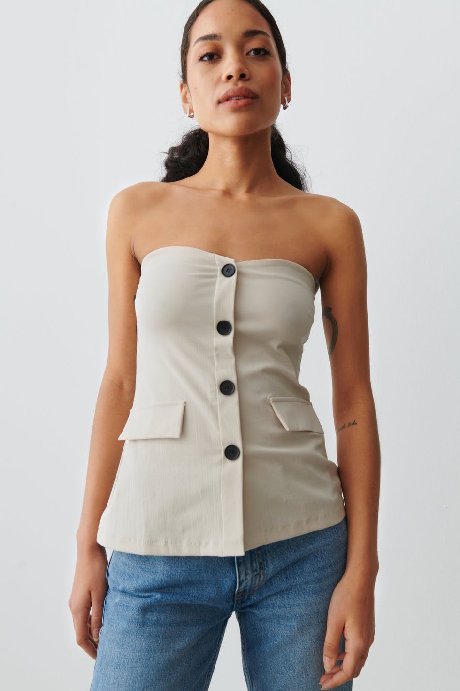 Tailored jersey bandeau