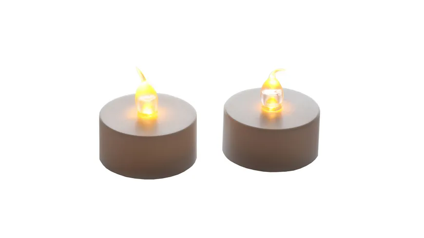 flower Power LED-Teelichte NELE 2er Set weiß