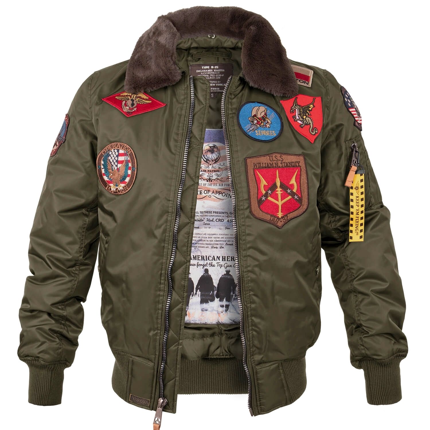 Fliegerjacke B-15 mit Patches
