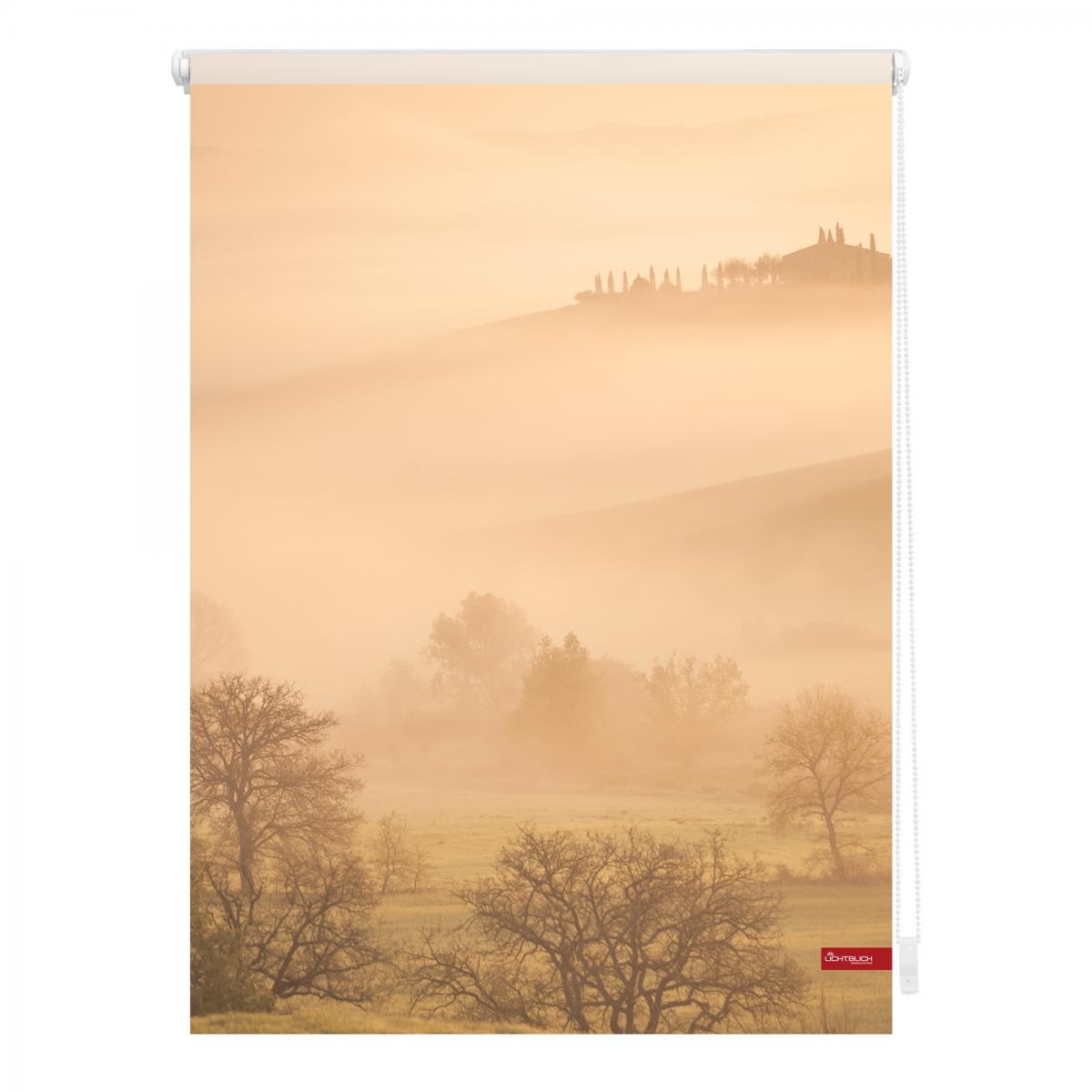 Lichtblick Rollo Klemmfix, ohne Bohren, blickdicht, Toskana - Orange Braun, 60 x 150 cm (B x L)
