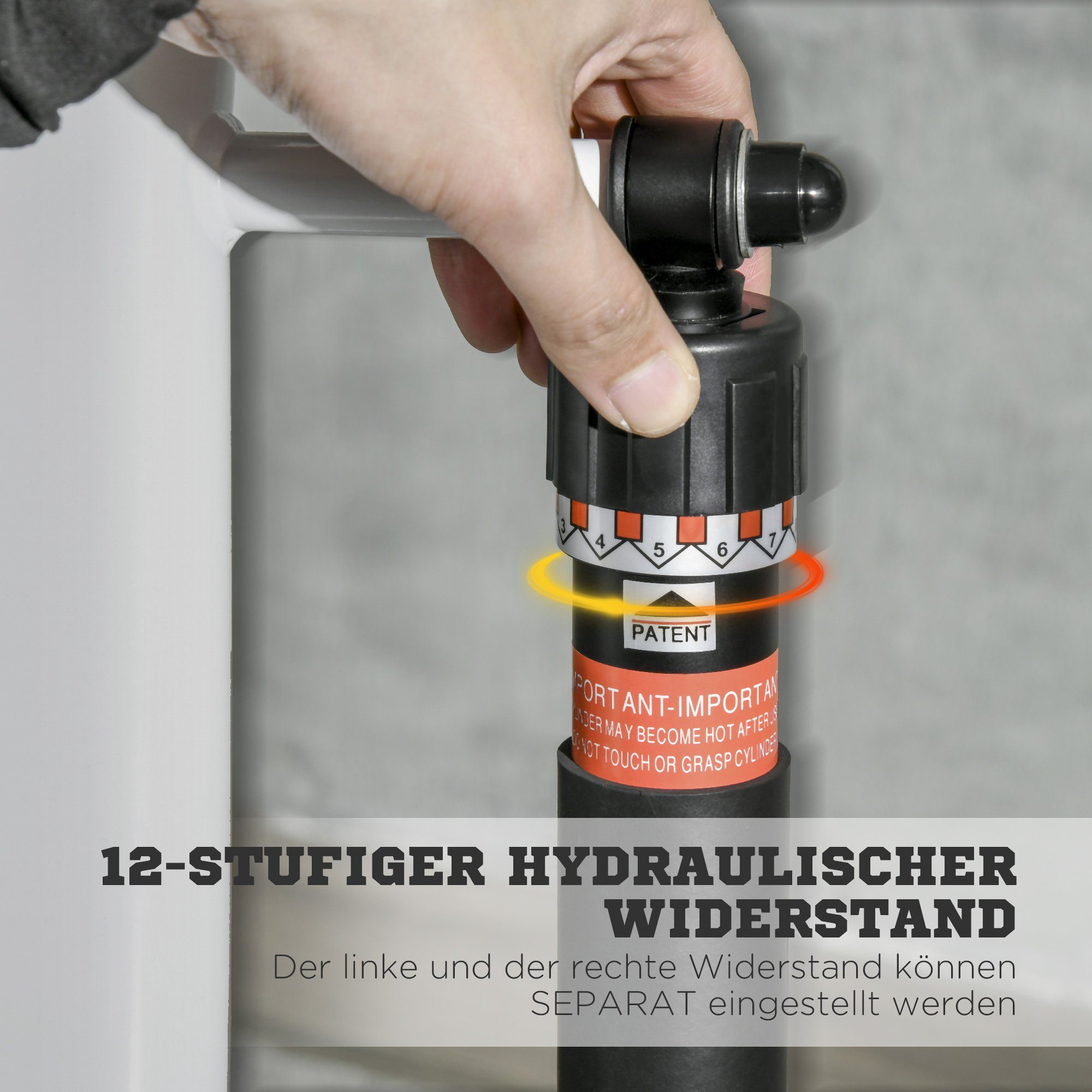 SPORTNOW Stepper mit Handgriff, Fitness Heimtrainer mit LCD-Bildschirm Schwarz+Silber (Set, 1-tlg., Heimtrainer mit 12 Widerstandsstufen für Zuhause), 80L x 61B x 134H cm
