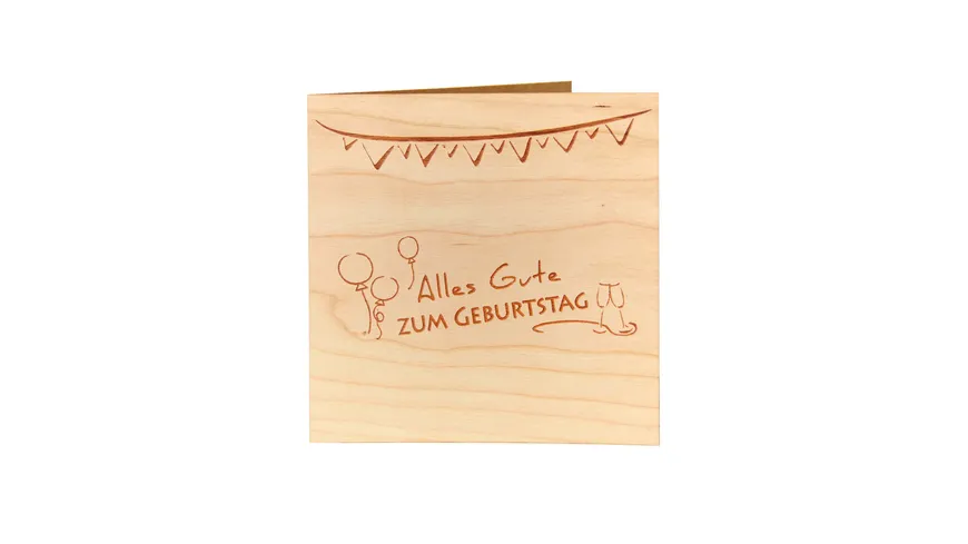Original Holzgrußkarte - Alles Gute zum Geburtstag, Party