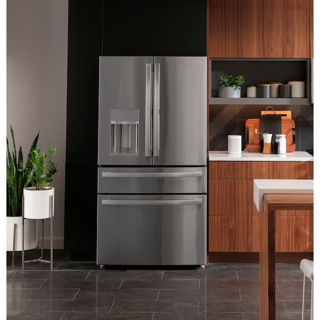 GE Profile 27.9-cu ft Smart French Door Refrigerator with Ice Maker and Door within Door (Fingerprint-resistant Stainless Steel) ENERGY STAR