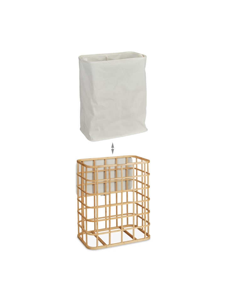 relaxdays Wäschekorb in Natur/ Beige - (B)51 x (H)59 x (T)32 cm günstig kaufen onesize
