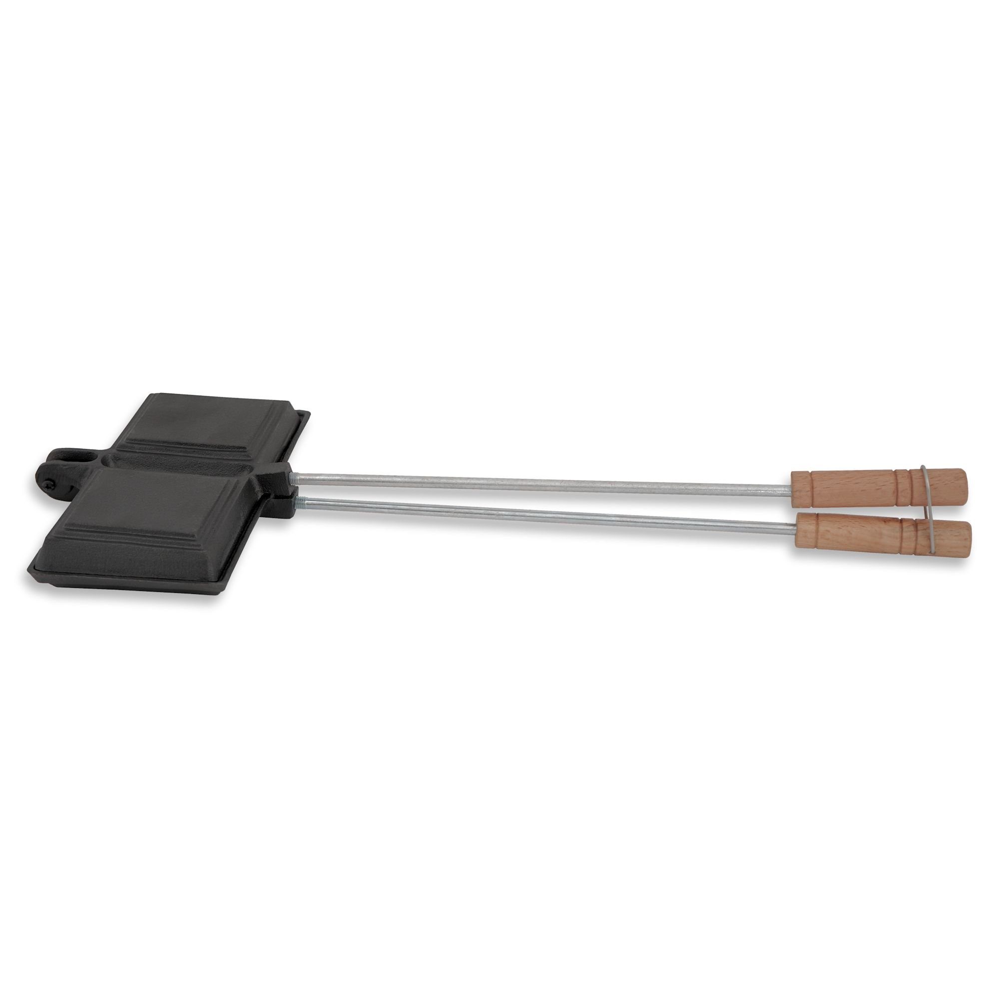 BBQ-Toro Sandwichmaker Waffeleisen, Sandwicheisen, Gusseisen Doppelform, schwarz