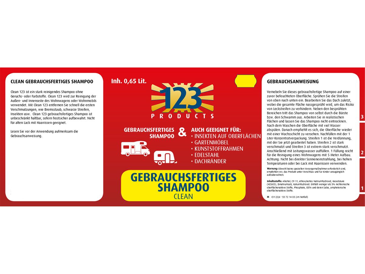123 Products gebrauchsfertiges Shampoo