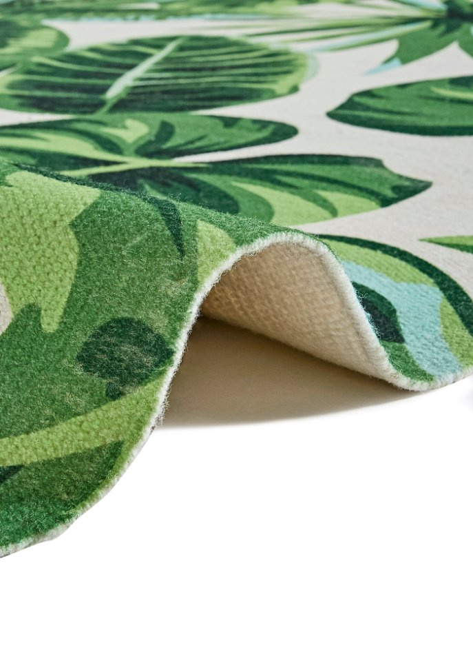 In- und Outdoor Teppich mit großen Blättern