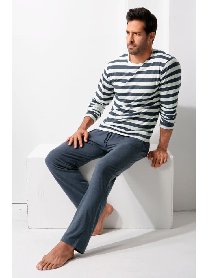 H.I.S Pyjama in navy-cream günstig kaufen