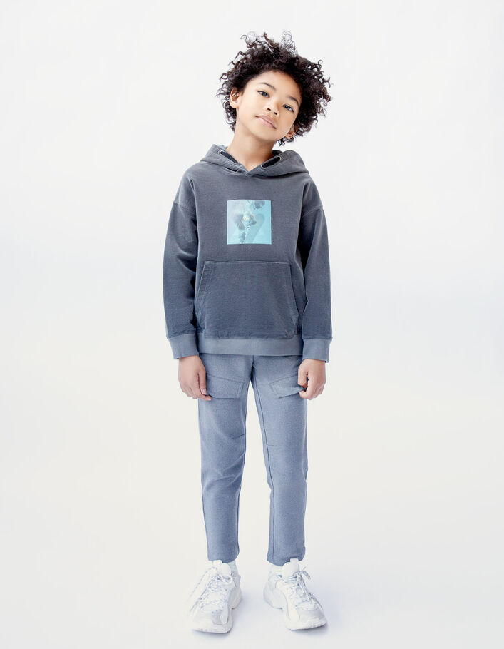 Pantalon LOOSE gris poches battle garçon