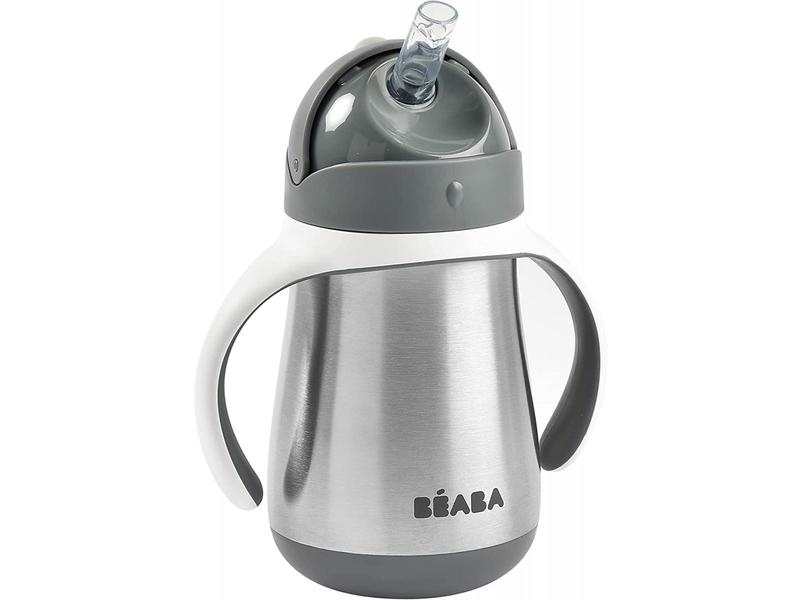 Tasse paille inox 250 ml gris minéral
