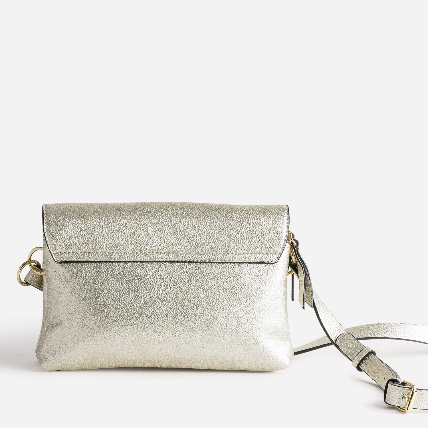 Sac bandoulière doré à double compartiment