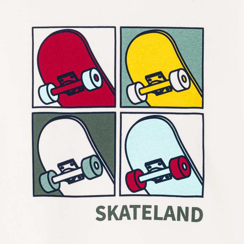 Sweat-shirt motif skate blanc garçon