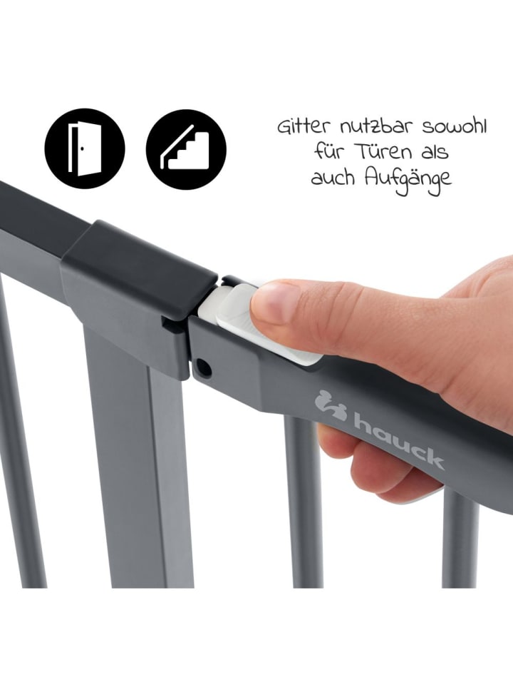 Hauck Türschutzgitter Clear Step Autoclose 2 - Dark Grey in grau günstig kaufen onesize