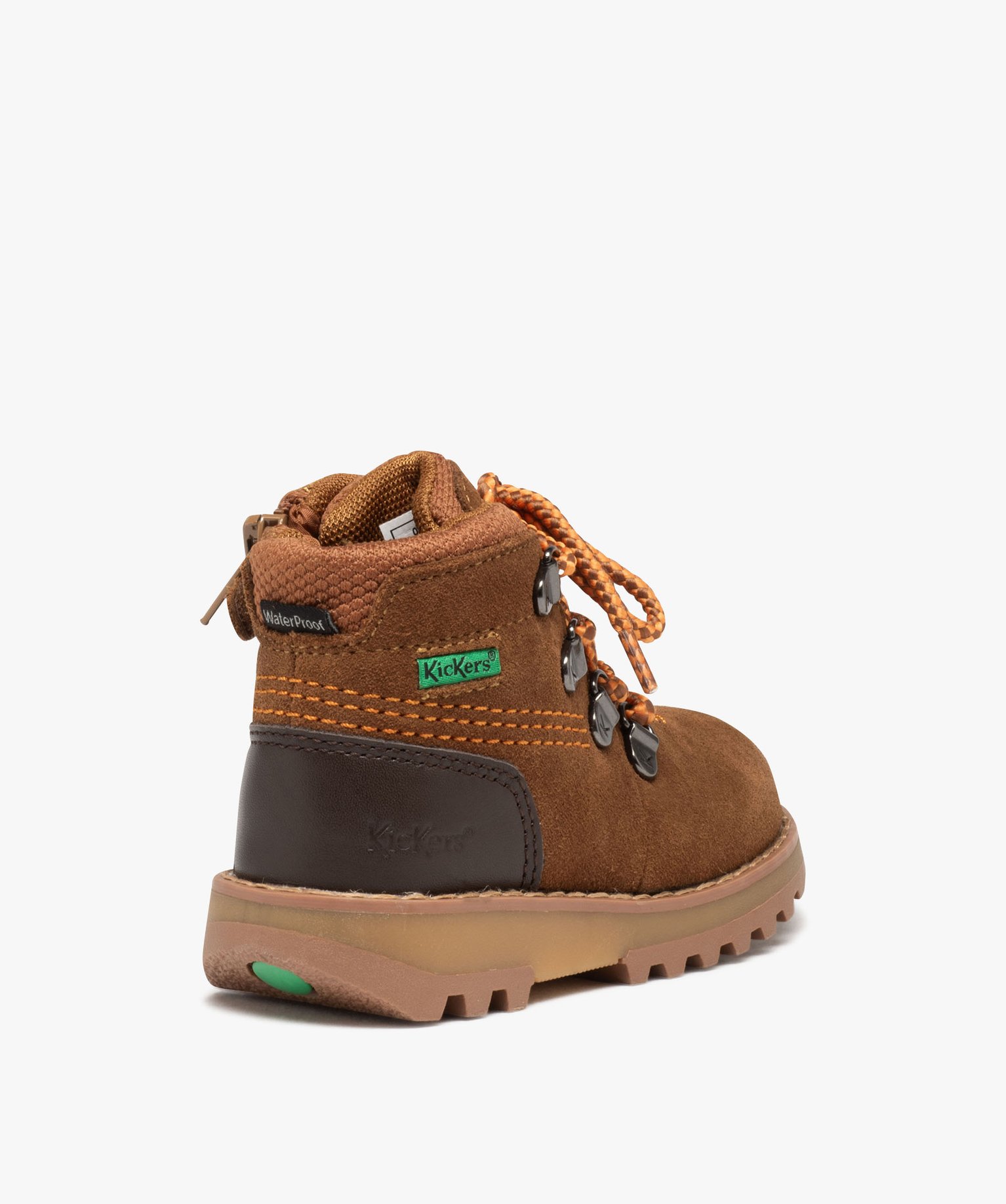 Boots Garçon dessus en cuir uni imperméable - Kickers marron | GEMO