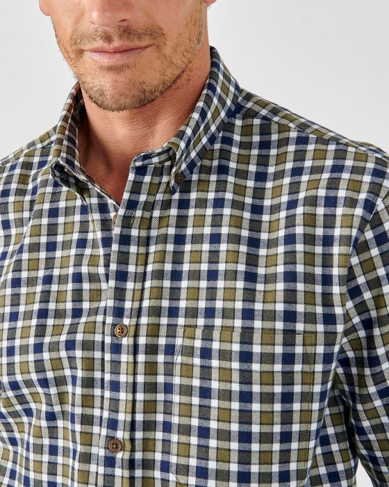 Chemise carreaux grattée pur coton doux
