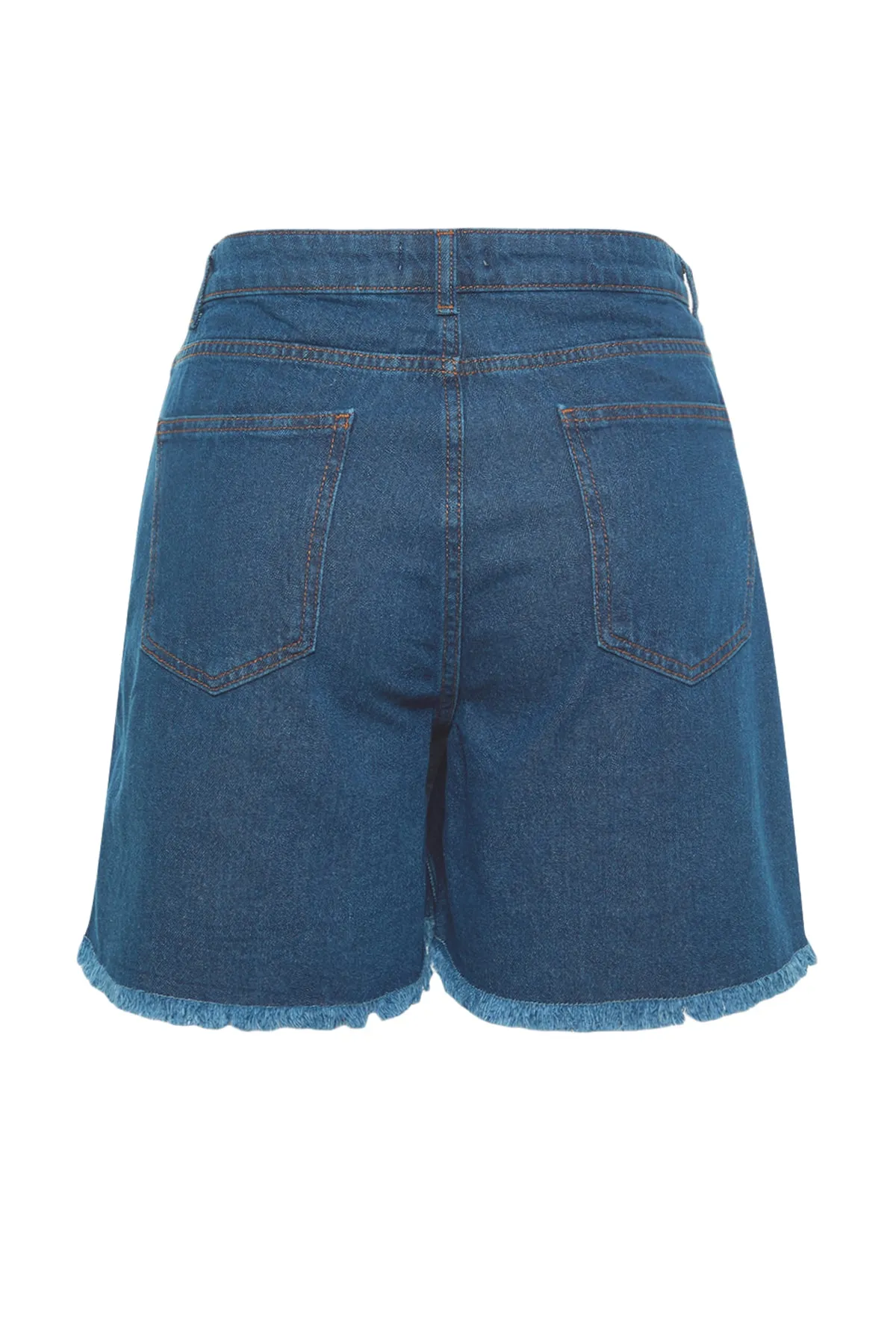 Trendyol Curve  Hellblauer Shorts-Rock mit hohem Taillensaum und Quasten TBBSS23AP00008