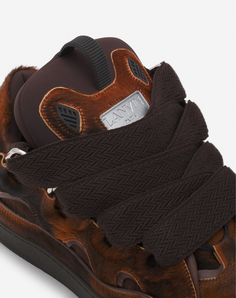 SNEAKERS CURB EN CUIR A EFFET PONY