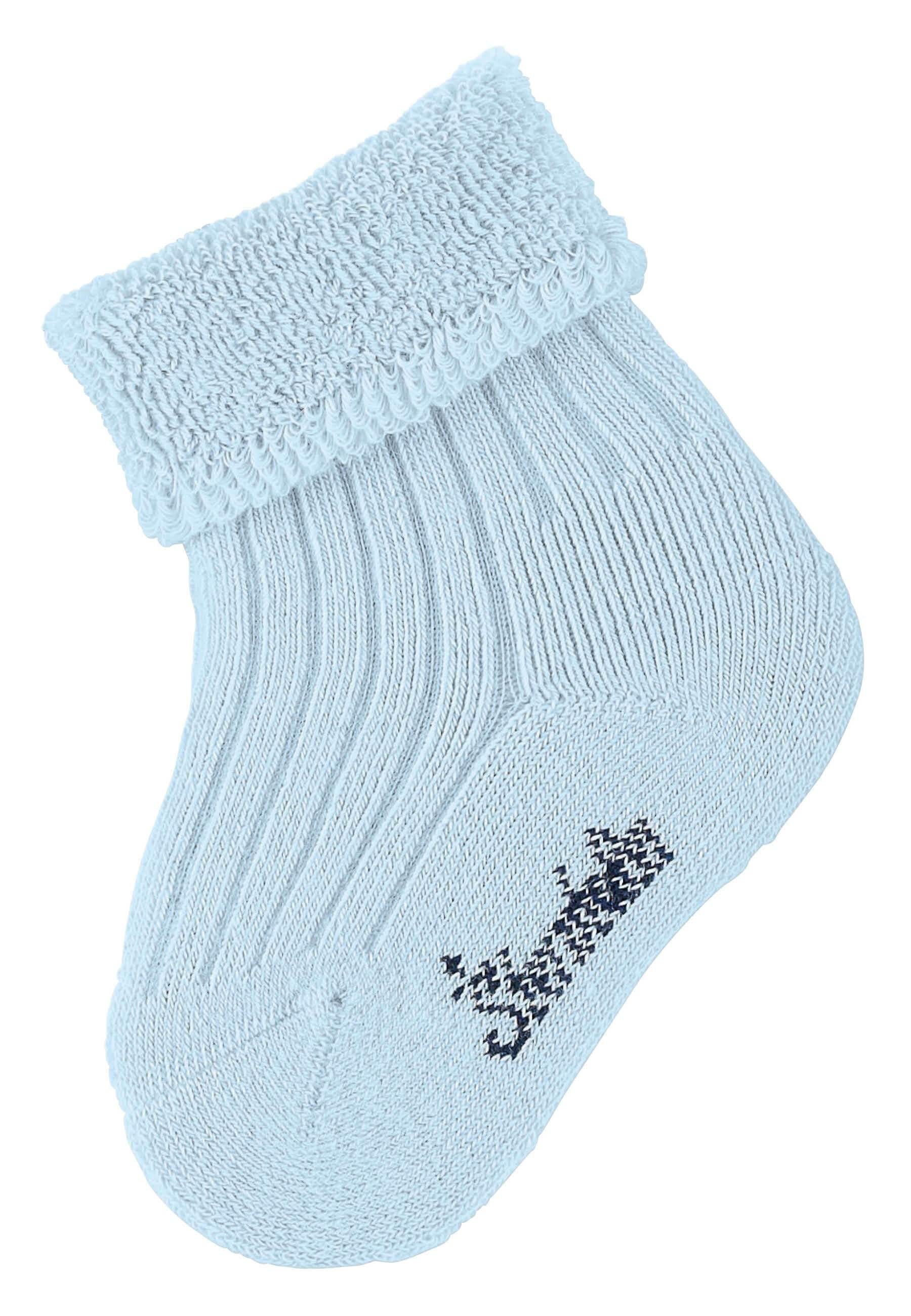 Babysocken uni mit Rippstruktur, Vollplüsch innen