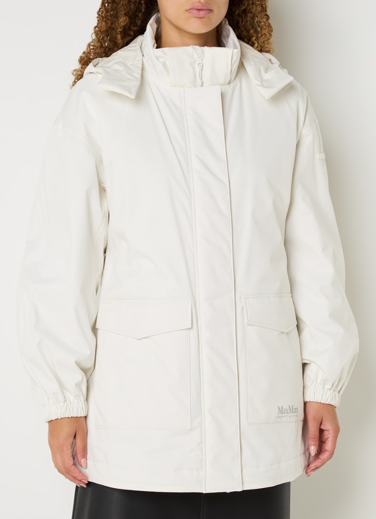 Prošívaná parka MaxMara Circolo s páskem a odnímatelnou kapucí