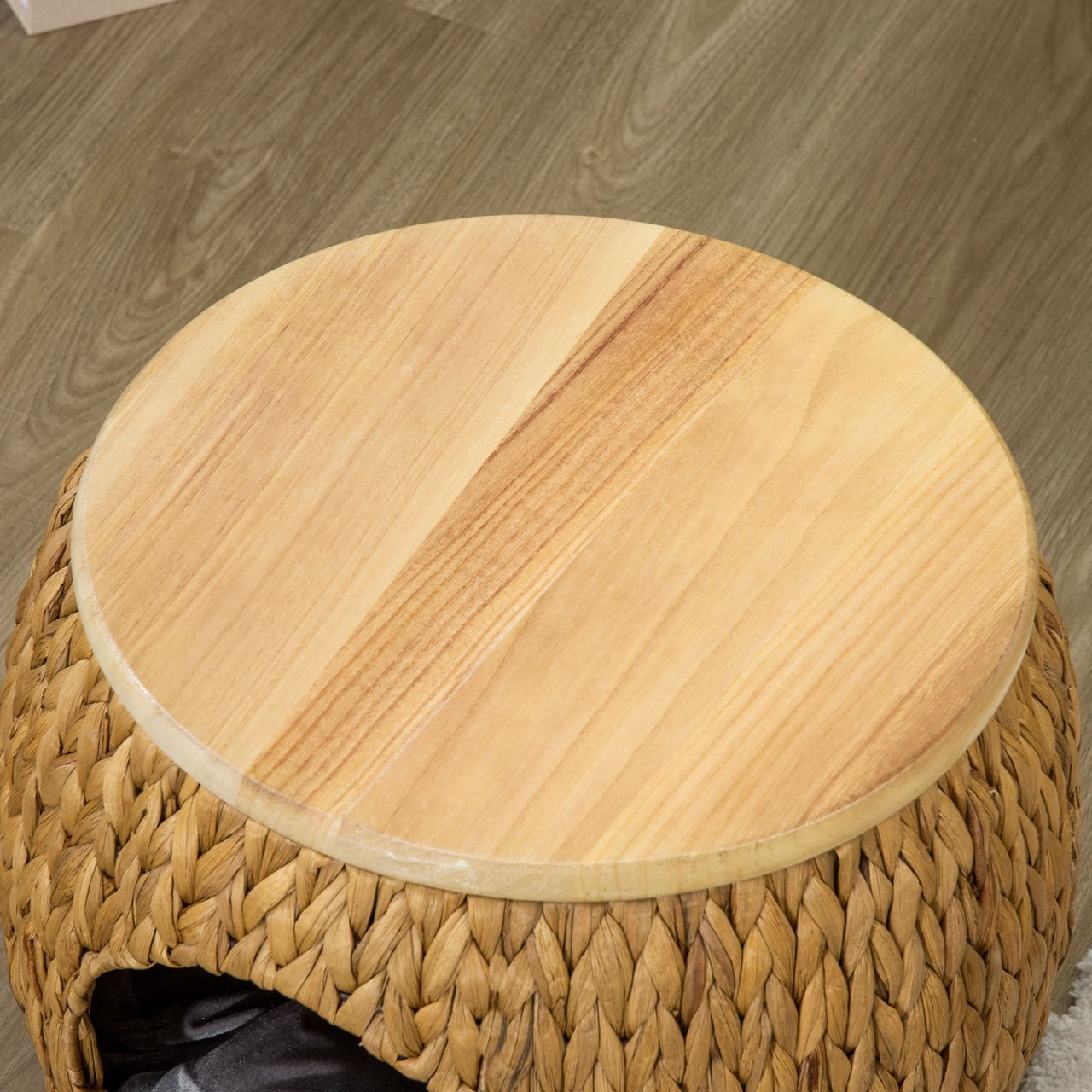 PawHut Katzenhöhle aus Rattan 2-in-1 Design Katzenkorb mit Kissen Katzenhütte