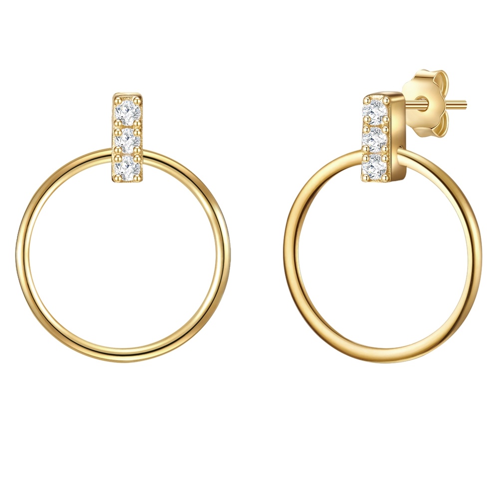 Glanzstücke München Boucles d'oreille en argent Argent sterling Oxyde de zirconium (CZ) en Or jaune Boucles d'oreilles