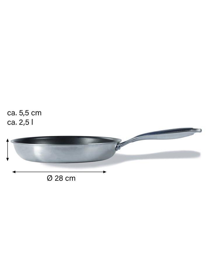 Stoneline Edelstahlpfanne Bratpfanne | ohne Deckel in Edelstahl | 28cm günstig kaufen Ø 28 cm