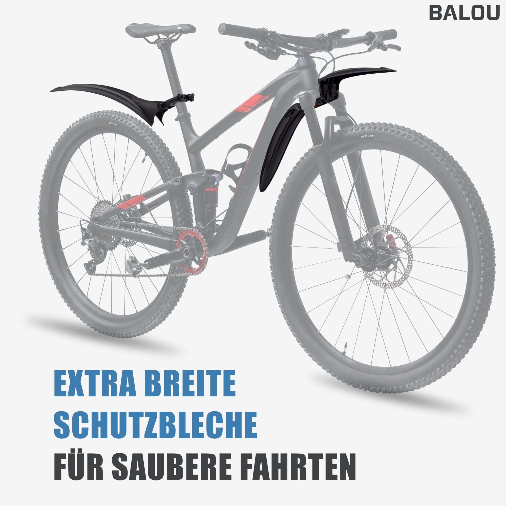 BALOU Schutzblech BALOU Mountainbike Fahrrad Schutzblech, 24-29