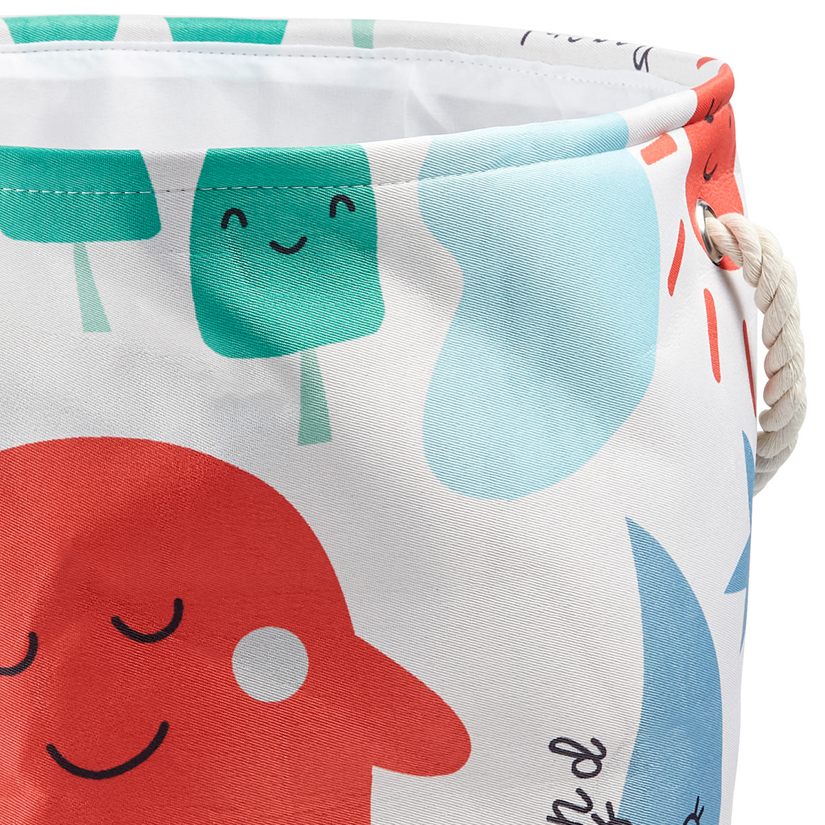 Großer Aufbewahrungskorb mit bunten Motiven