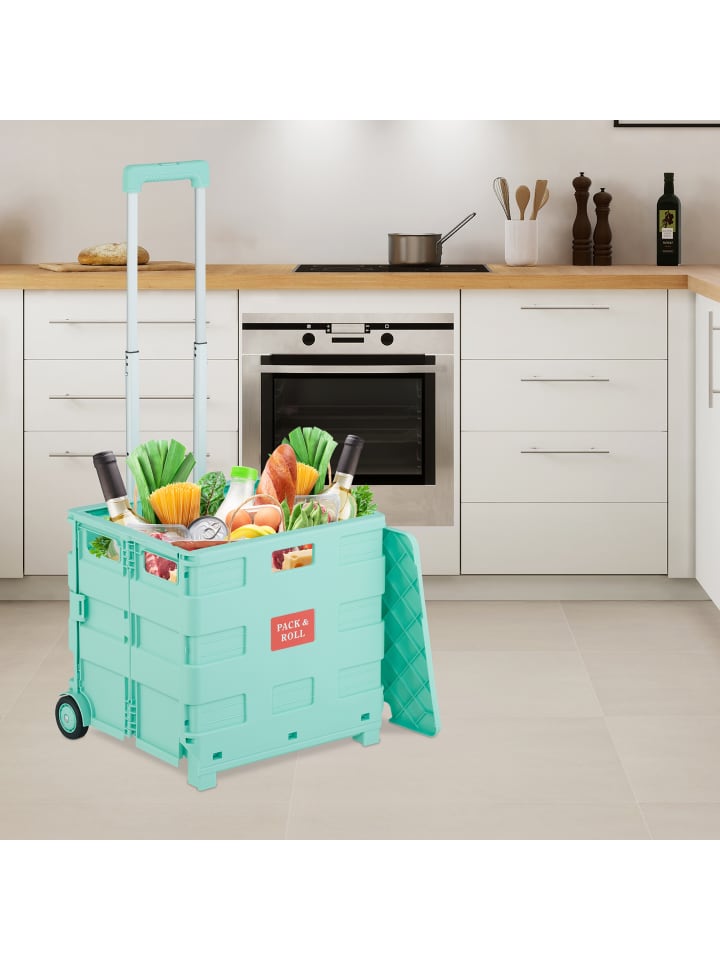 relaxdays Einkaufstrolley in Türkis günstig kaufen onesize