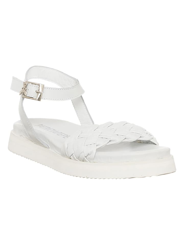 Patrizia Pepe Leder-Sandalen in Weiß günstig kaufen