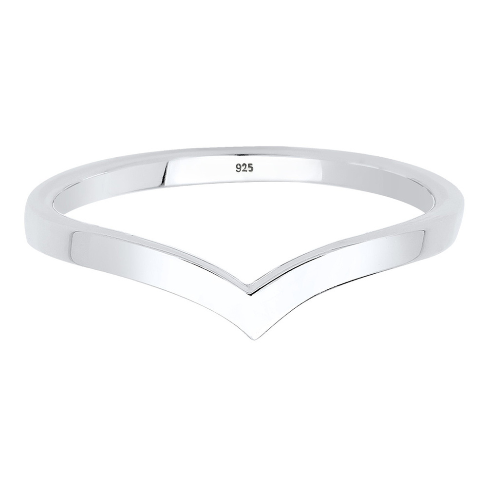 Elli Elli Bague Femmes V-Forme Empilement Tendance en Argent Sterling 925 Bague