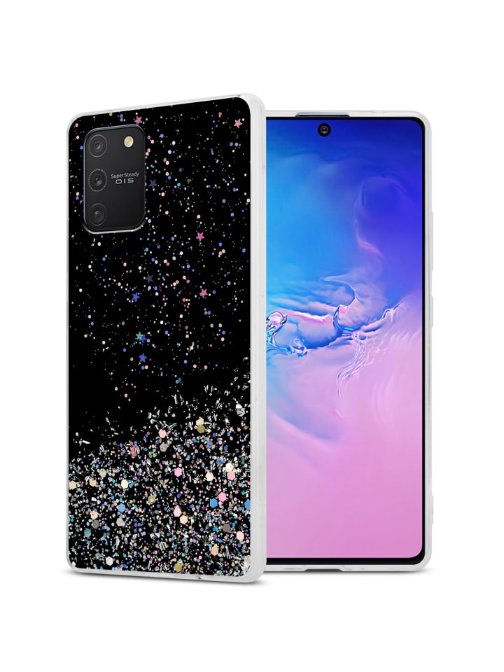 cadorabo Hülle für Samsung Galaxy A91/S10 LITE/M80s in Schwarz mit Glitter günstig kaufen onesize