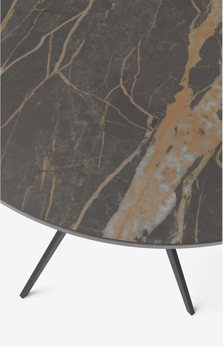 Beistelltisch JOOP! CURVES mit Marmorkeramikplatte, 45 x 52 cm in Schwarz