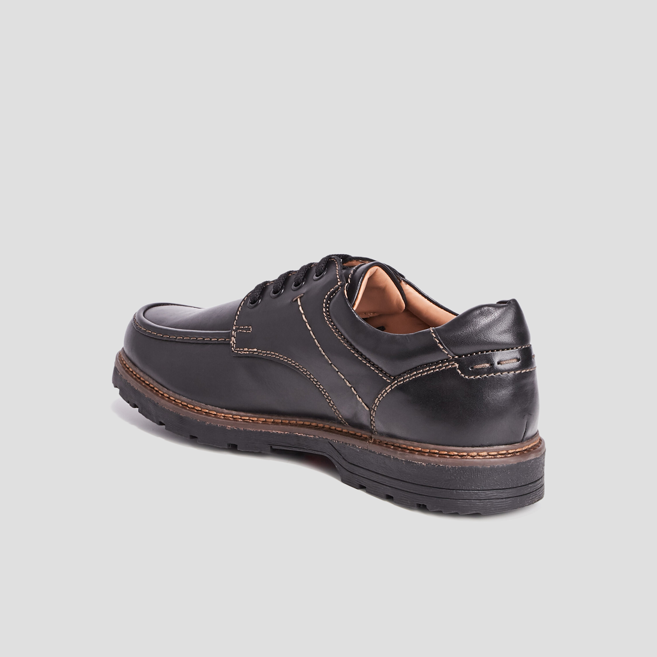Derbies plates en cuir Trappeur noir homme | La Halle