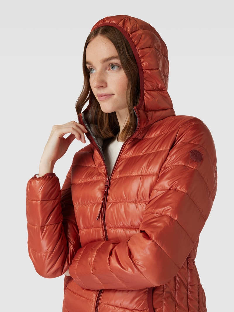 Steppjacke mit Eingrifftaschen in rostrot