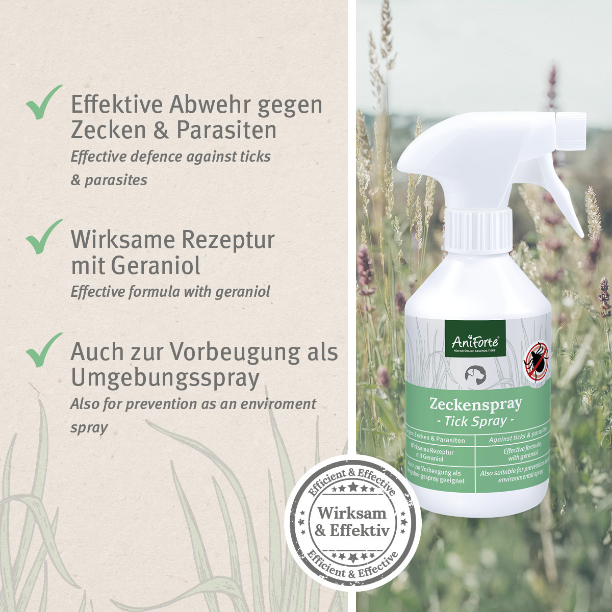 Aniforte Floh- & Zeckenmittel Aniforte Zeckenspray für Hunde 250ml