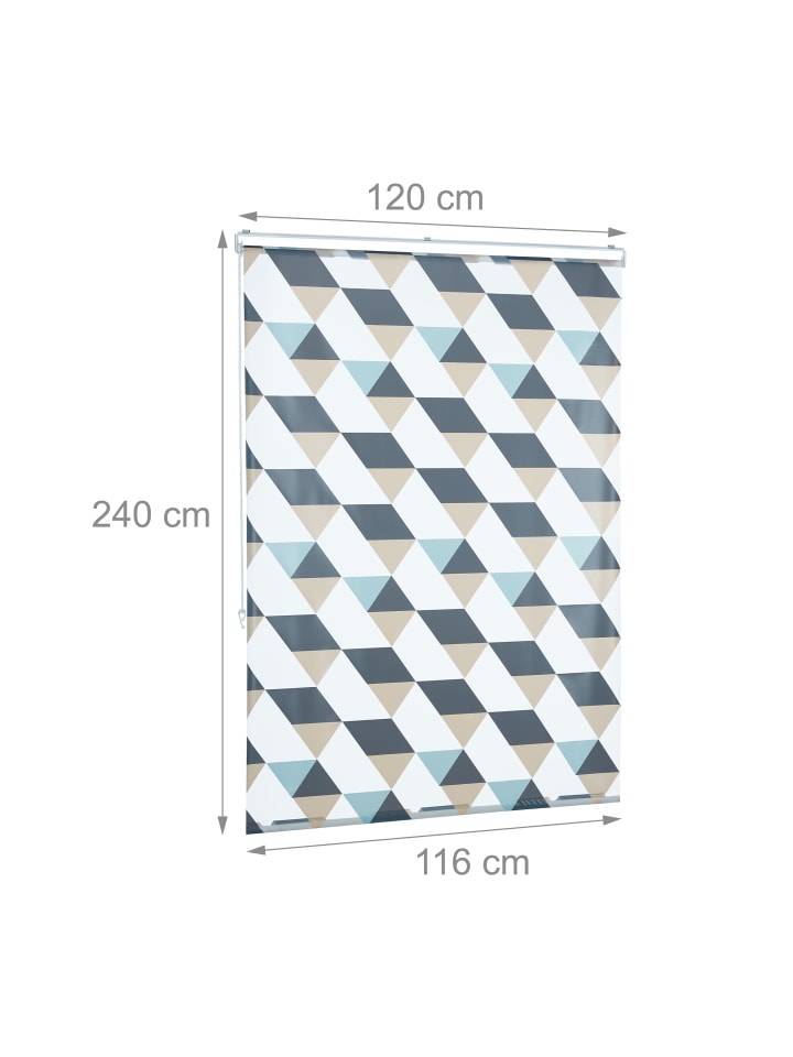 relaxdays Duschrollo Triangle in Bunt - (B)120 x (H)240 cm günstig kaufen onesize