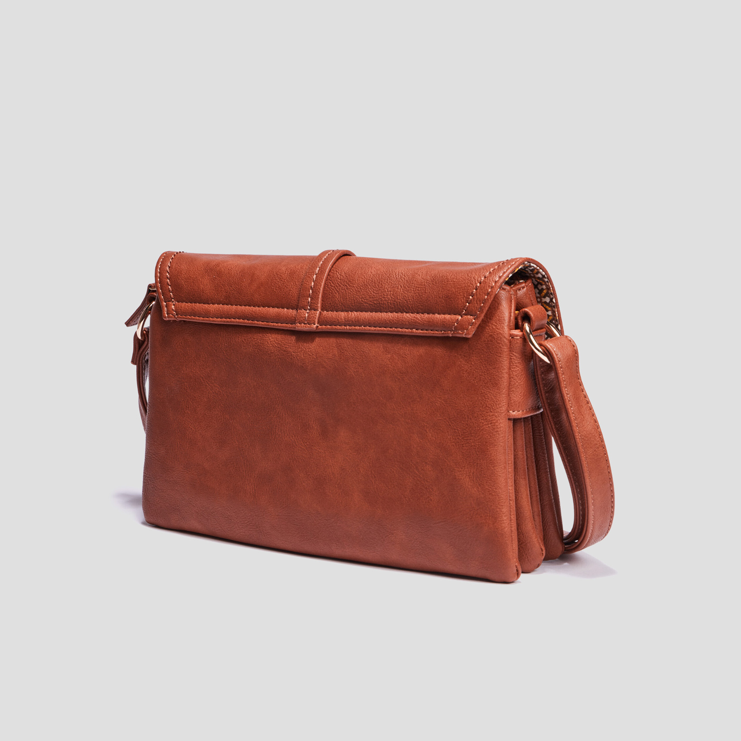 Sac bandoulière à rabat rectangulaire camel femme | La Halle