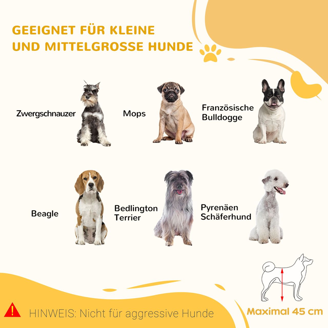 PawHut Hunde Absperrgitter aus Holz, Ausziehbares Türschutzgitter, Hundegitter
