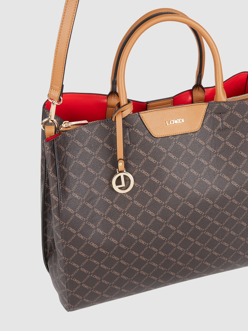 Handtasche mit Logo-Muster Modell 'Filiberta' in dunkelbraun