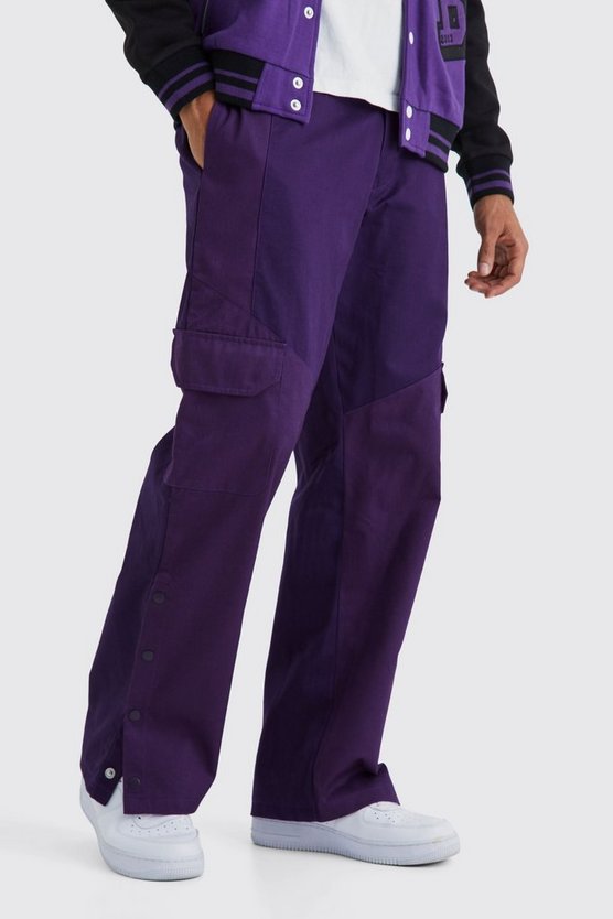 Slim-Fit Colorblock Cargo-Hose