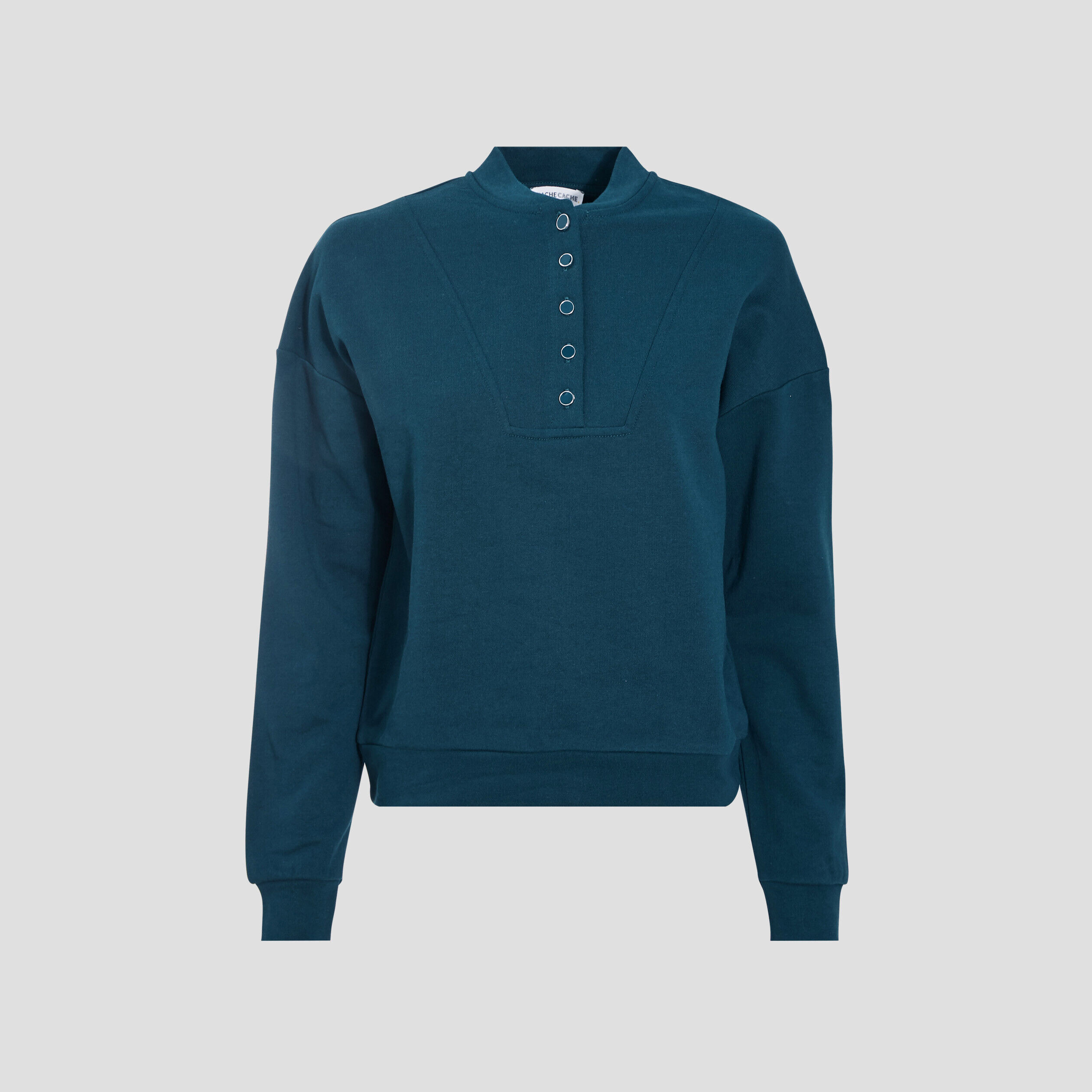 Sweat avec col teddy vert foncé femme | Cache Cache