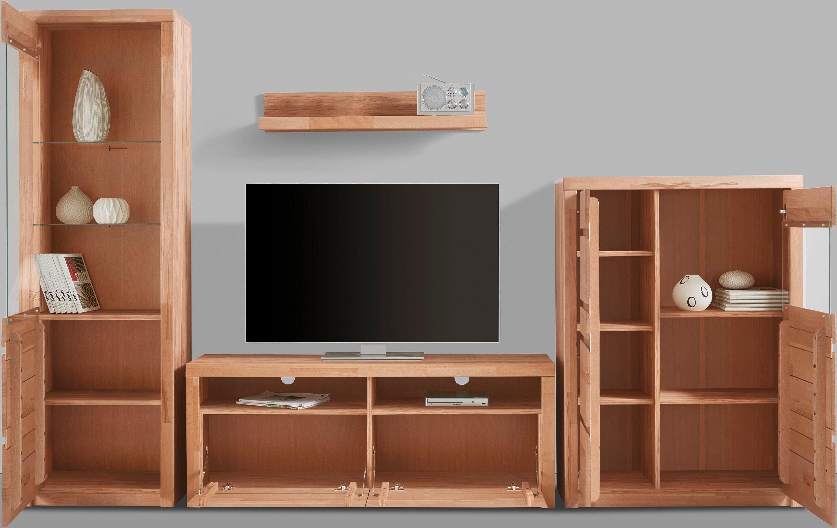 Woltra Wohnwand Silkeborg, (Set, 4-St), teilmassives Holz