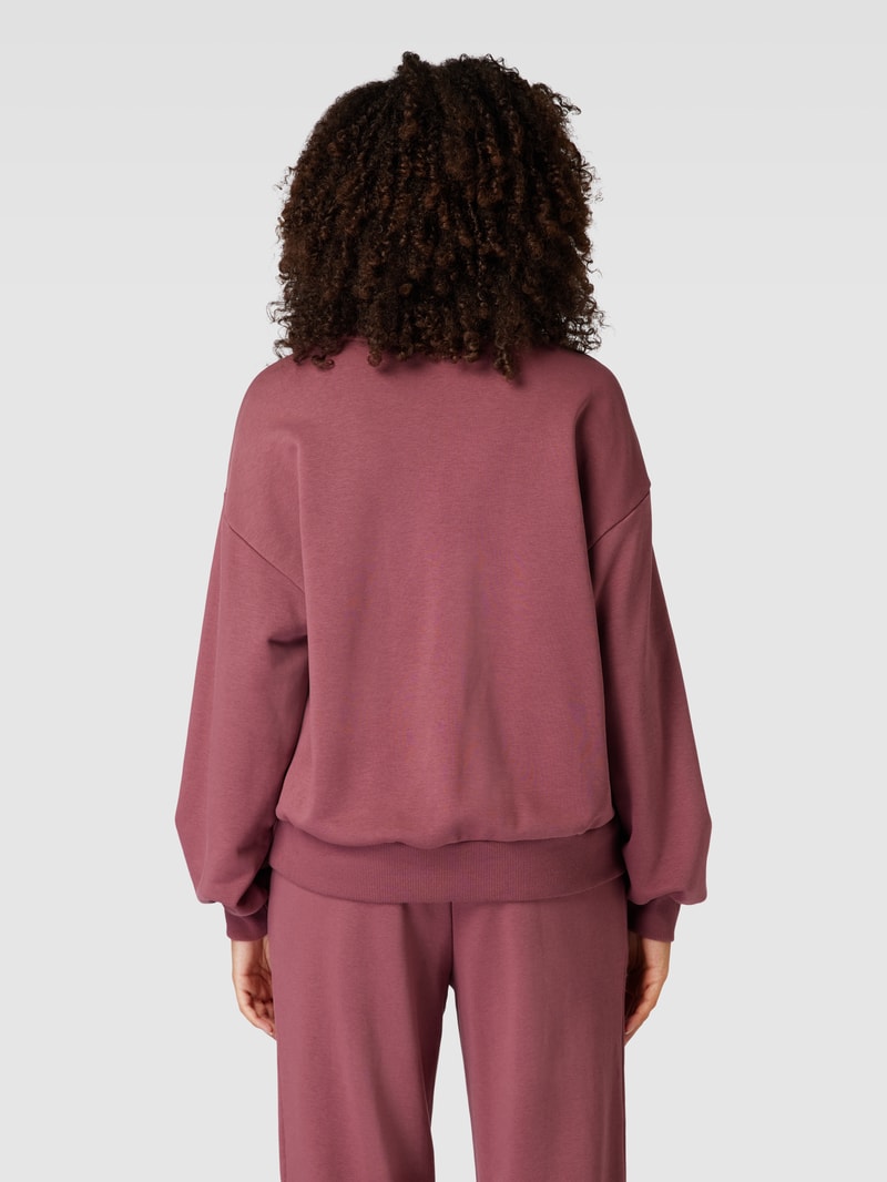 Sweatshirt mit Label-Print in dunkelrot