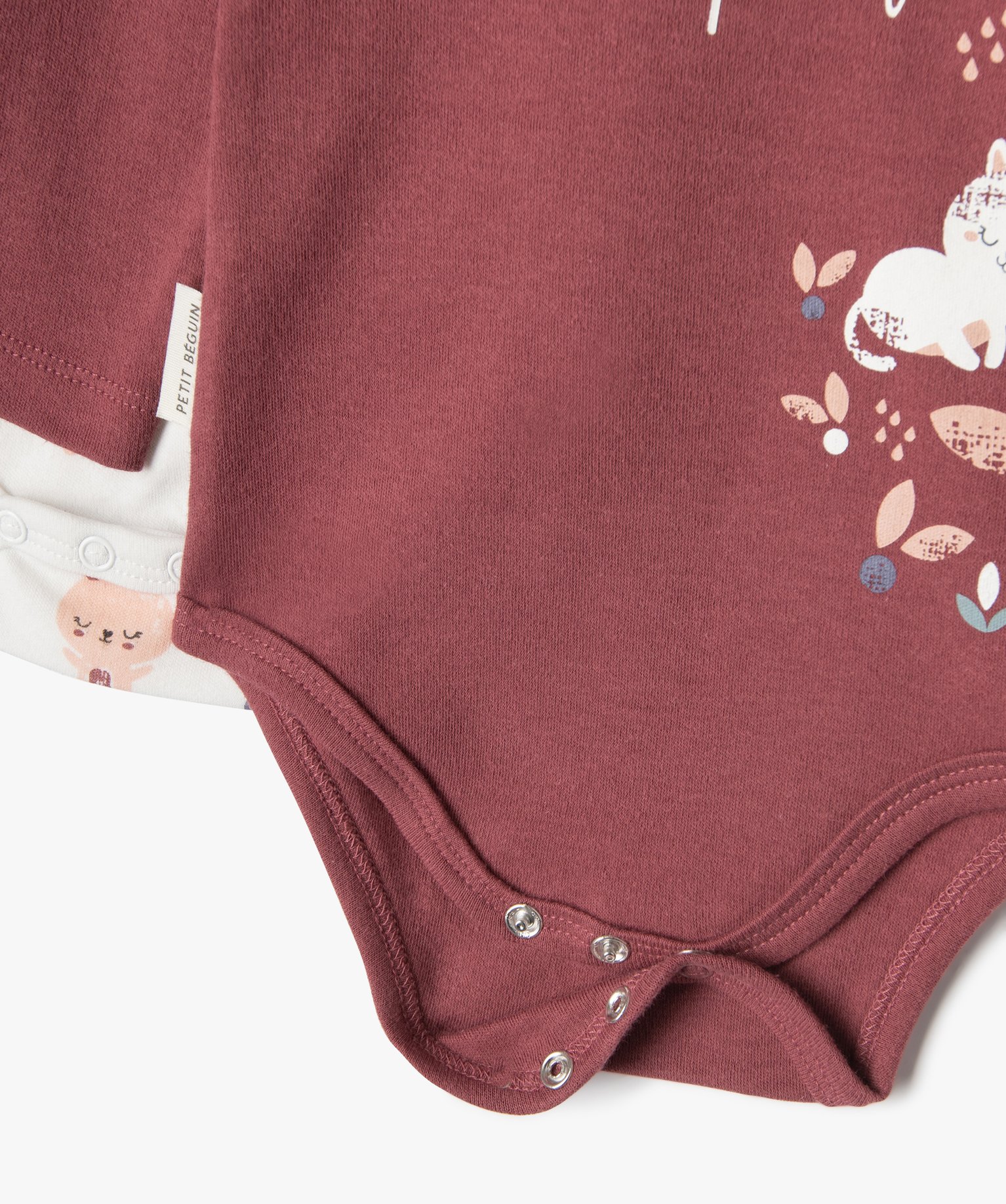 Bodies imprimés à manches longues bébé fille (lot de 2) ... bordeaux | GEMO