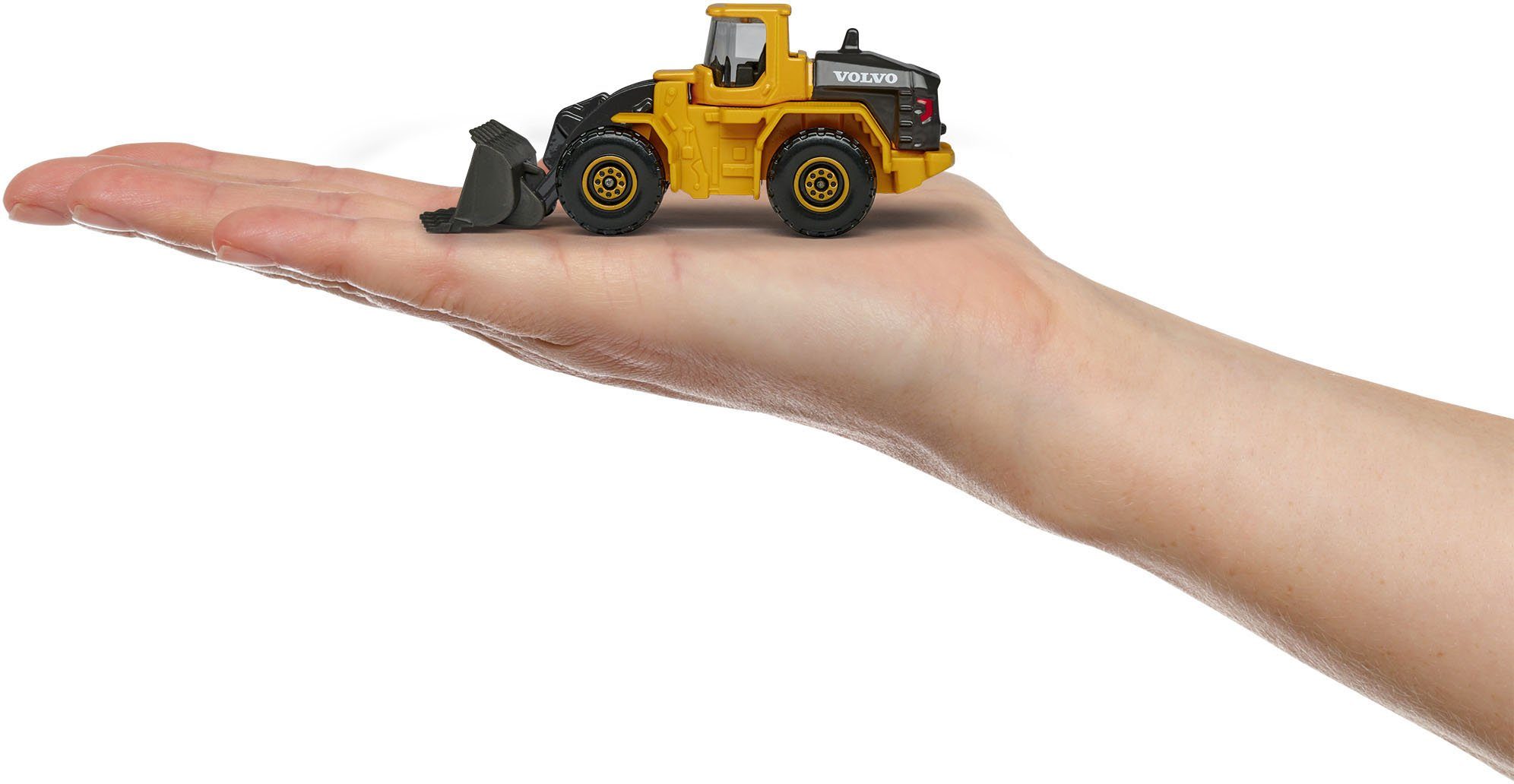 majORETTE Spielzeug-LKW Volvo Fahrzeuge-Set - Baustellenfahrzeuge 4er, aus Metall