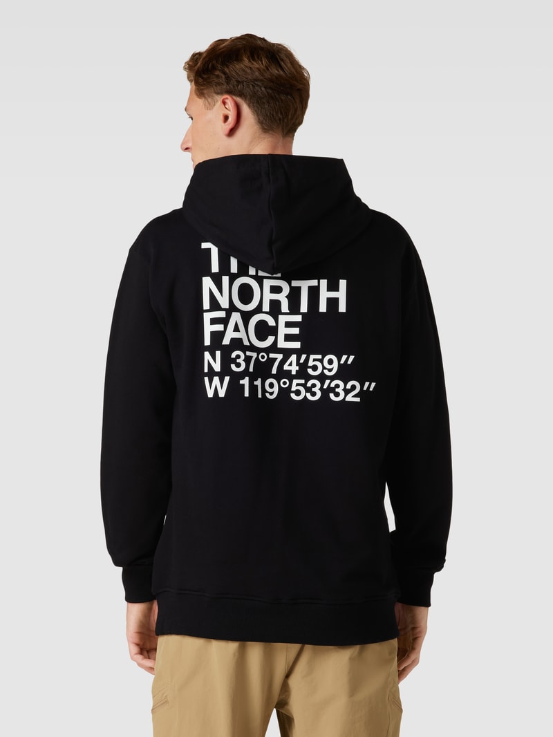 Hoodie mit Rückenprint Modell 'COORDINATES' in schwarz